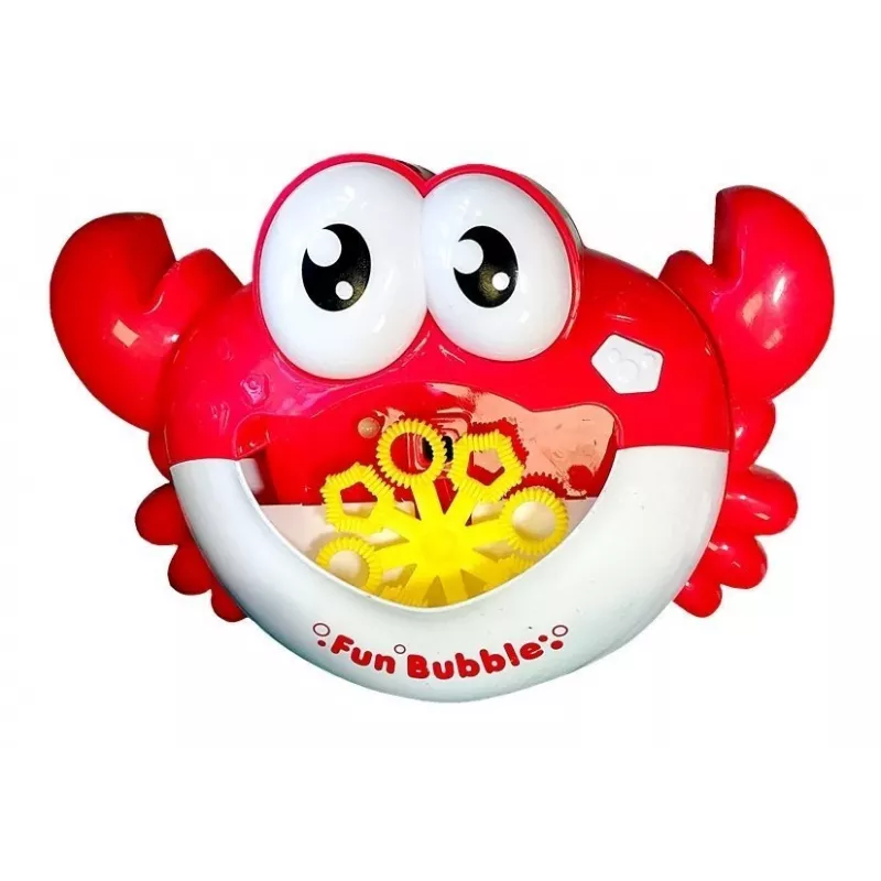 LEAN TOYS Prístroj na výrobu bublín s roztokom na bubliny automatický stroj krab červený