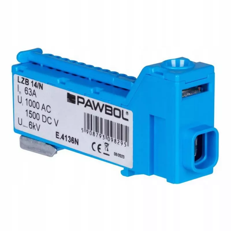 PAWBOL LZB E.4136N Bezskrutková radová svorka modrá 12-pólová 450V 24A
