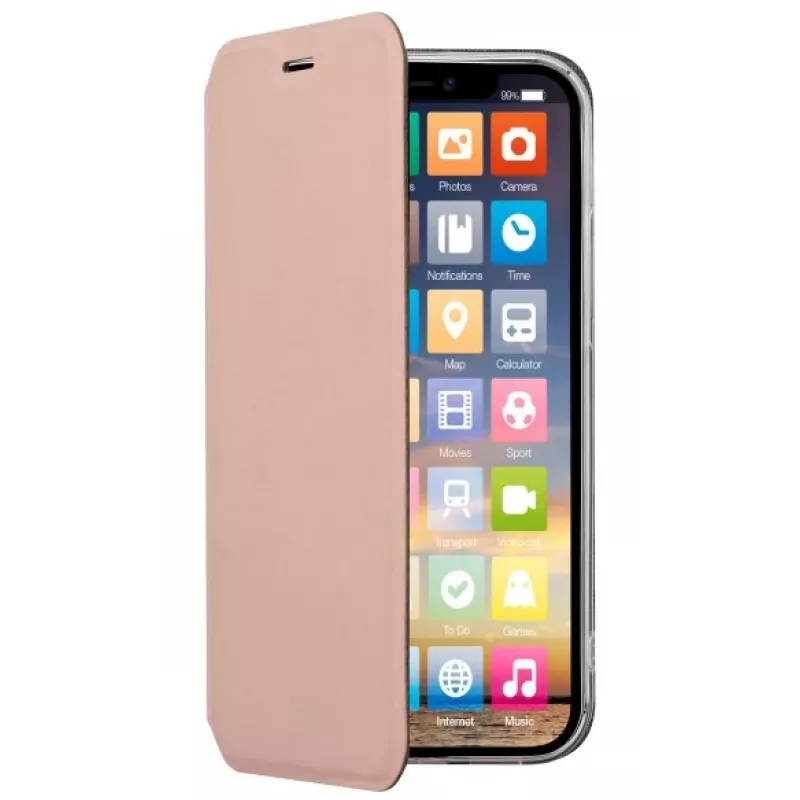 SCREENOR Clever peňaženkové puzdro pre Apple iPhone 12 / 12 Pro - ružová