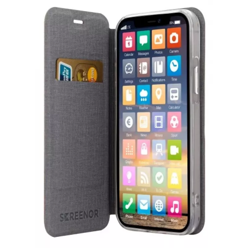 SCREENOR Clever peňaženkové puzdro pre Apple iPhone 12 / 12 Pro - ružová