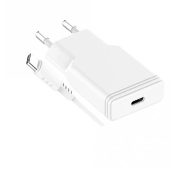 GRATEQ TAHKO 20W USB-C PD nástenná nabíjačka balenie s 1,5m USB-C na Lightning kábel, biela