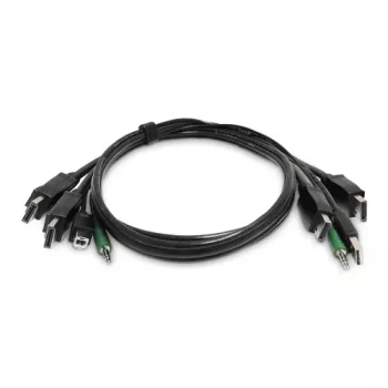 StarTech.com SK2DPMMKVM06-TAA Dual-DisplayPort KVM kábel, USB 2.0, 3,5 mm audio, 1,8 m