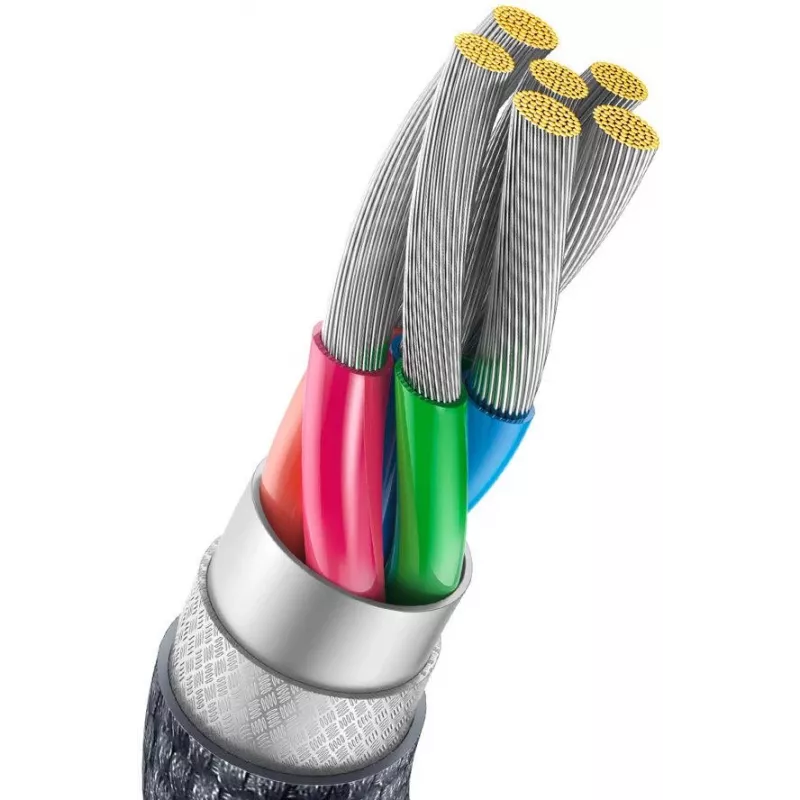 Baseus Crystal Shine USB-A na USB-C kábel 1,2m 100W 6A QC 3.0 pletený nylon čierny