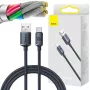 Baseus Crystal Shine USB-A na USB-C kábel 1,2m 100W 6A QC 3.0 pletený nylon čierny