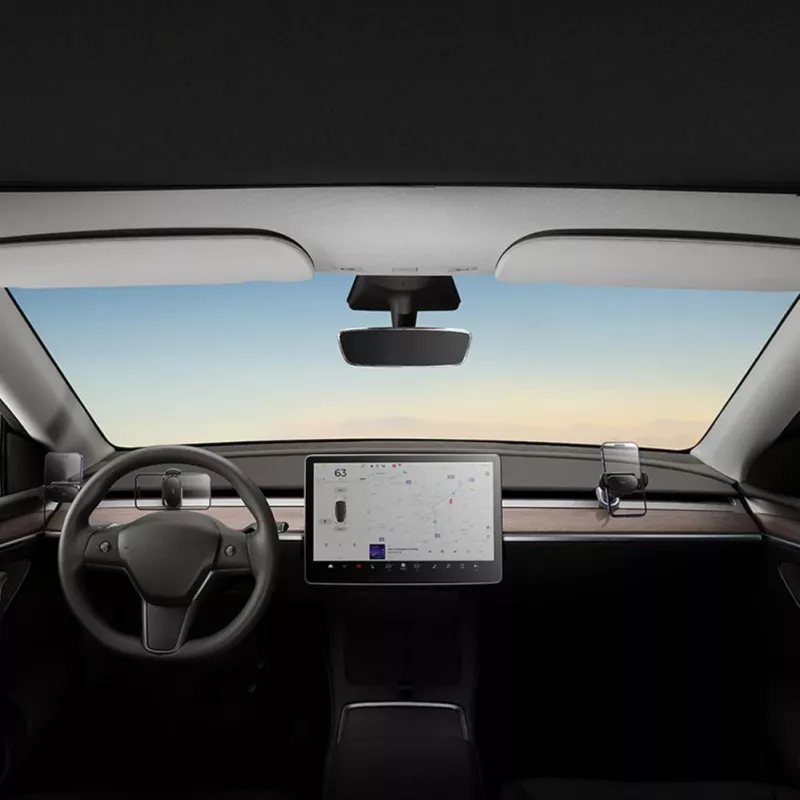 Baseus T-Space elektrický držiak do auta so solárnym panelom pre Tesla Model 3/Y - čierny