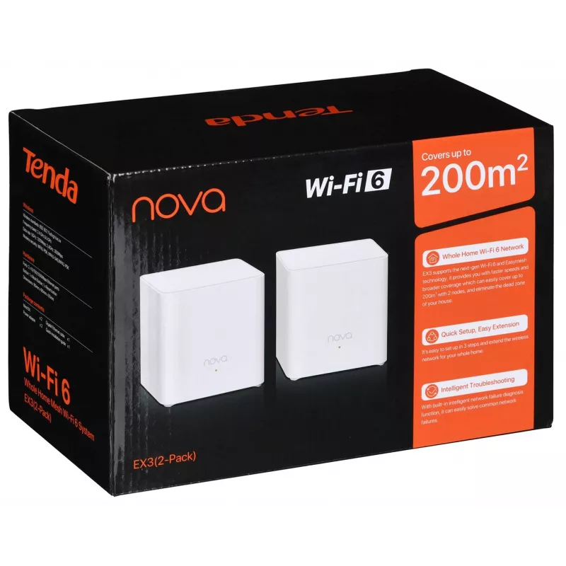 Tenda EX3 (2-balík) Dual-Band Wi-Fi 6 Mesh systém AX1500 biely