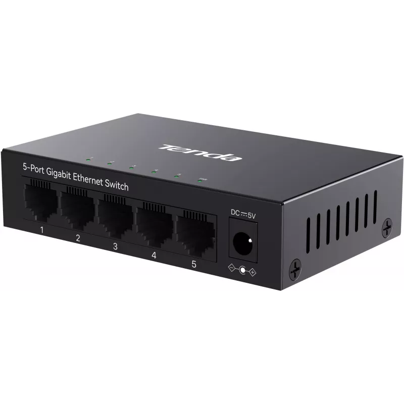 Tenda TEG1005M 5-portový Gigabit Ethernet switch desktopový plastový bez ventilátora