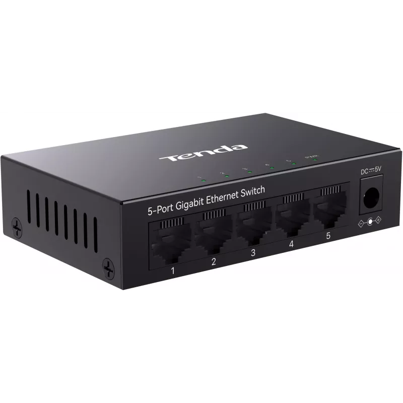 Tenda TEG1005M 5-portový Gigabit Ethernet switch desktopový plastový bez ventilátora