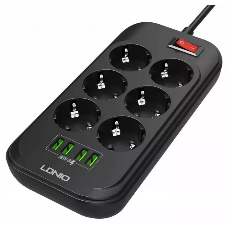 Rozdvojka LDNIO SE6403, 6 zásuviek + 4 USB