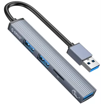 ORICO USB 3.0 4-portový USB-A hub, 5Gbps, čierny