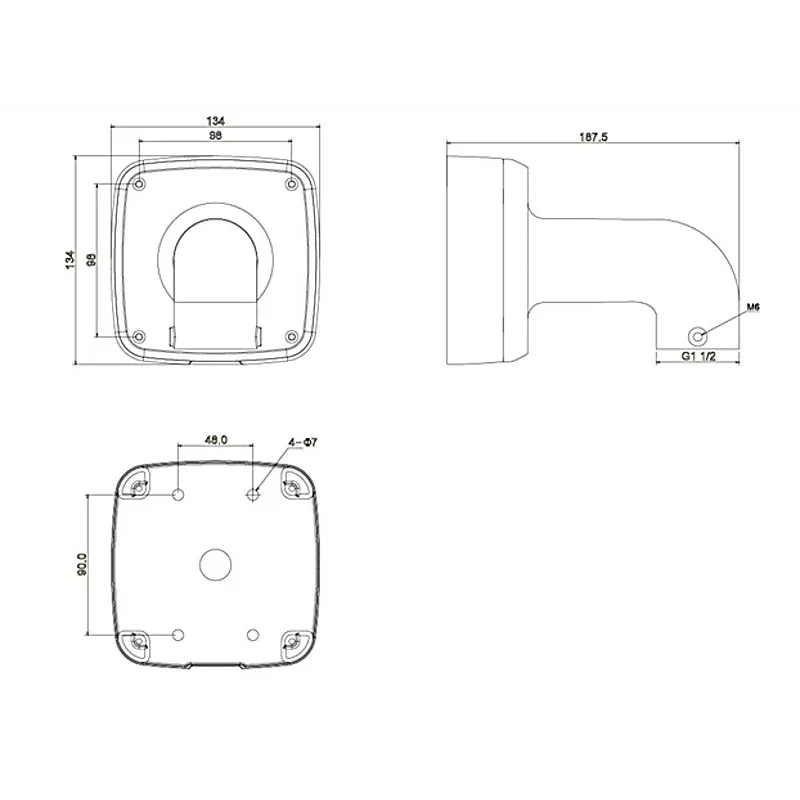 DAHUA PFB302S-V2 nástenný držiak pre PTZ dome kamery, biely, hliníková zliatina