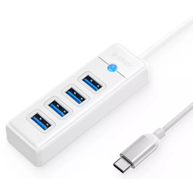 ORICO PW4U-C3-015-WH-EP USB-C hub 4x USB-A 3.2 Gen 1 biely