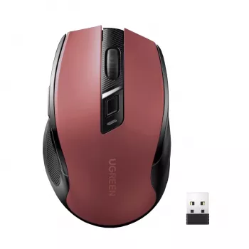 UGREEN MU006 bezdrôtová optická myš 2.4GHz / Bluetooth 5.0 4000 DPI - červená