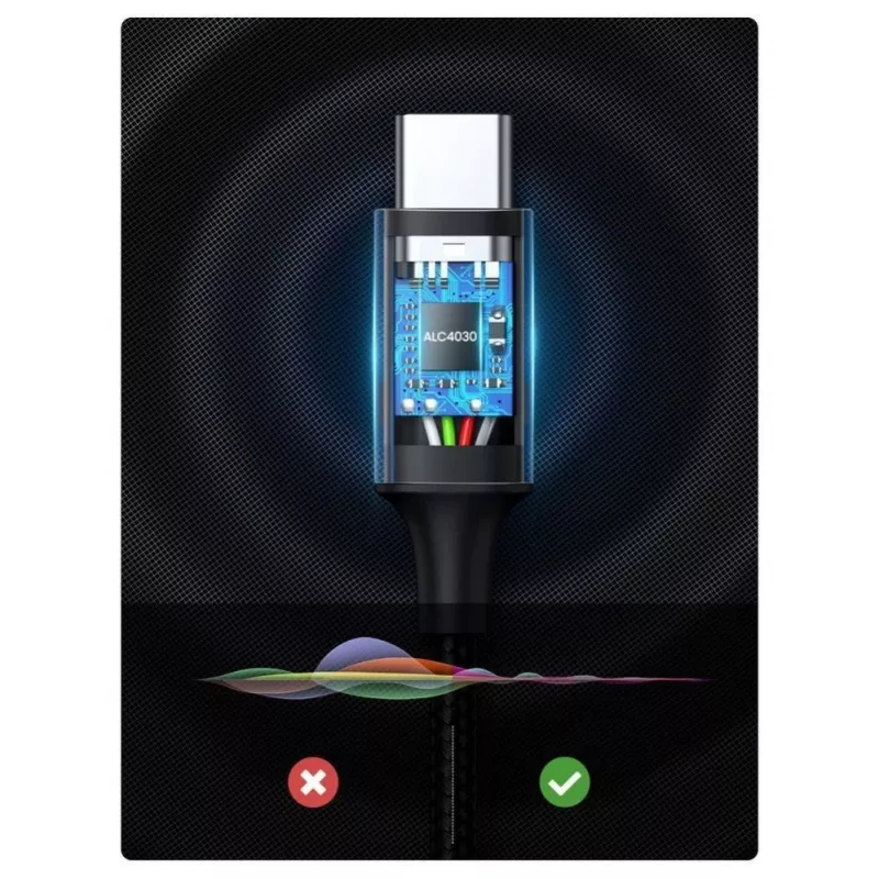 UGREEN AUX stereo audio kábel 3,5mm mini jack na USB Type-C 1m čierny (CM450 20192)