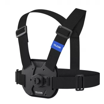 TELESIN hrudný popruh držiak pre Insta360 GoPro SJCAM DJI Xiaomi akčné kamery - čierny