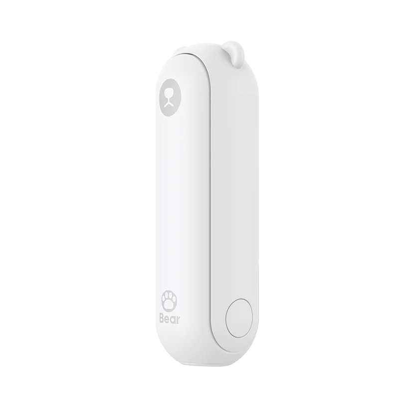 JISULIFE Ručný ventilátor 8 biely Prenosný USB ventilátor s powerbankou 2000mAh a baterkou