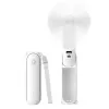 JISULIFE Ručný ventilátor 8 biely Prenosný USB ventilátor s powerbankou 2000mAh a baterkou