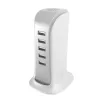 Dudao 5x USB nabíjačka s integrovaným EU napájacím káblom biela (A5EU)