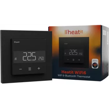 HEATIT WiFi6 Black Matt Wi-Fi termostat 3600W 16A
