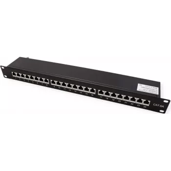 VALUE 19-palcový patch panel Cat6A/Class EA 24 portov tienený čierny