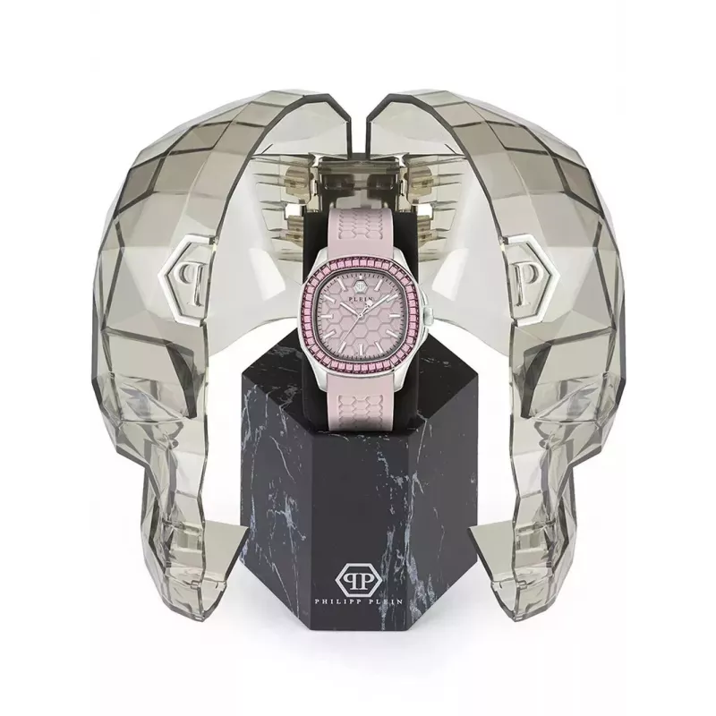 Philipp Plein dámske hodinky PWTAA0123 38mm quartzové hodinky s čiernym silikónovým remienkom