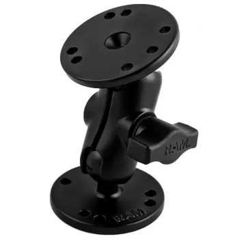 RAM MOUNTS B-Size krátke montážne rameno + 2x B-Size 1.0 guľová okrúhla základňa 2.5