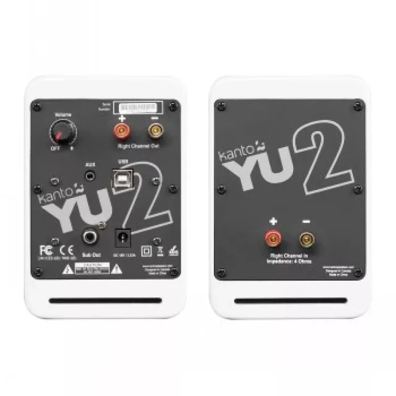 KANTO AUDIO YU2MW-CG aktívny regálový reproduktor s USB-DAC a 3,5-mm AUX - matný biely (vrátane napájacieho kábla typ C & G)