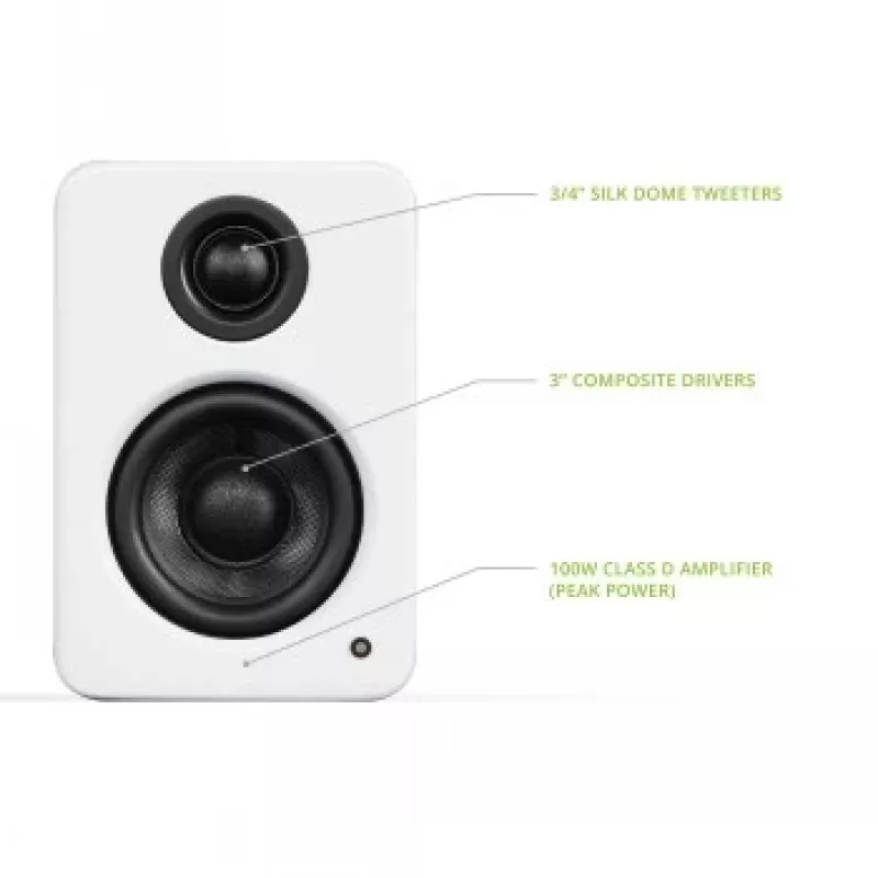KANTO AUDIO YU2MW-CG aktívny regálový reproduktor s USB-DAC a 3,5-mm AUX - matný biely (vrátane napájacieho kábla typ C & G)