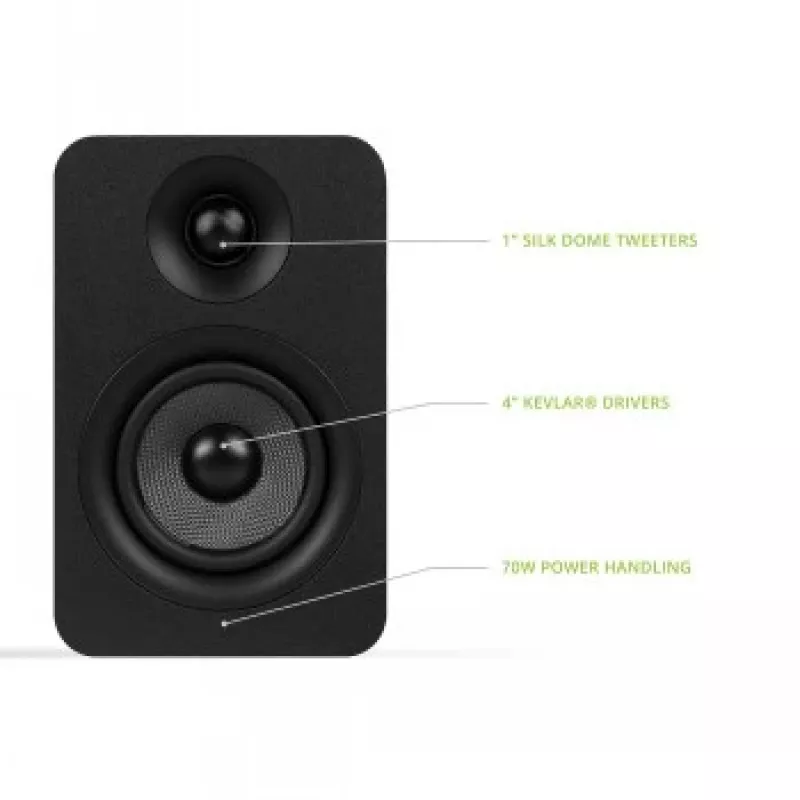 KANTO AUDIO YUP4 pasívny regálový reproduktor - čierny (pár)