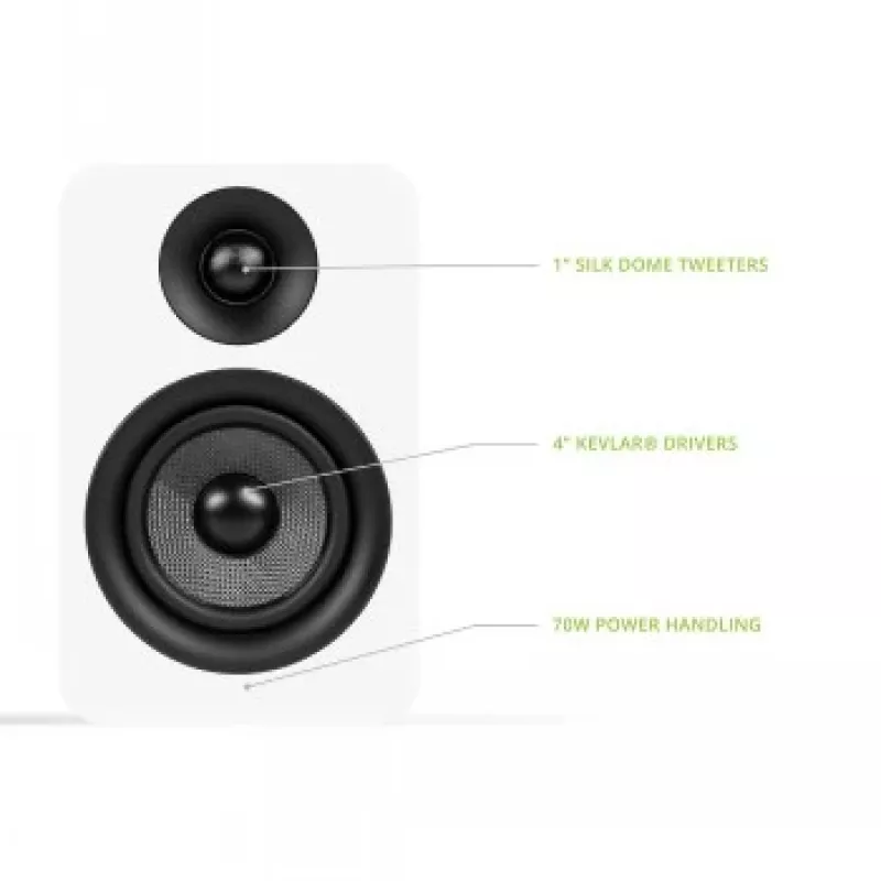 KANTO AUDIO YUP4W pasívny regálový reproduktor pár - biely