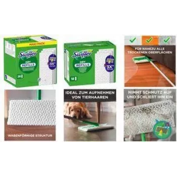 Swiffer Dry Floor Wipes náhradná sada, 72 ks, zachytí 3x viac prachu, nečistôt a vlasov