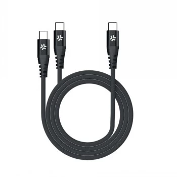 CELLY USB-C na 2 USB-C kábel 100W Power Delivery