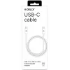 CELLY USBCUSBCCOTT - USB-C na USB-C kábel z bavlneného opletu biela (Power Delivery)
