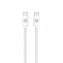 CELLY USBCUSBCCOTT - USB-C na USB-C kábel z bavlneného opletu biela (Power Delivery)