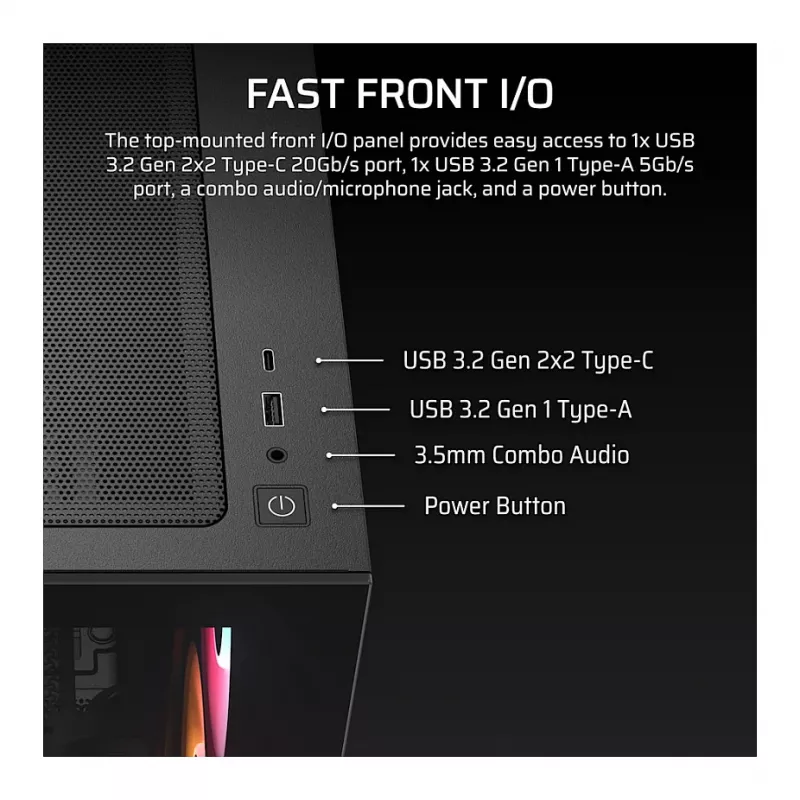 Corsair 2800X RS-R ARGB PC skriňa Micro-ATX, tvrdené sklo, čierna, 3x ventilátory RS120-R ARGB