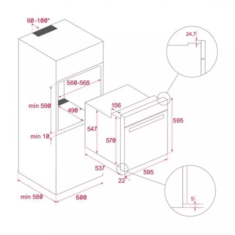 TEKA NEO HSB 6250 P FBK 2099 vstavaná multifunkčná rúra 70L pyrolýzna A+
