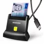 AXAGON CRE-SM4NC USB-C čítačka čipových kariet na stojan - čierna