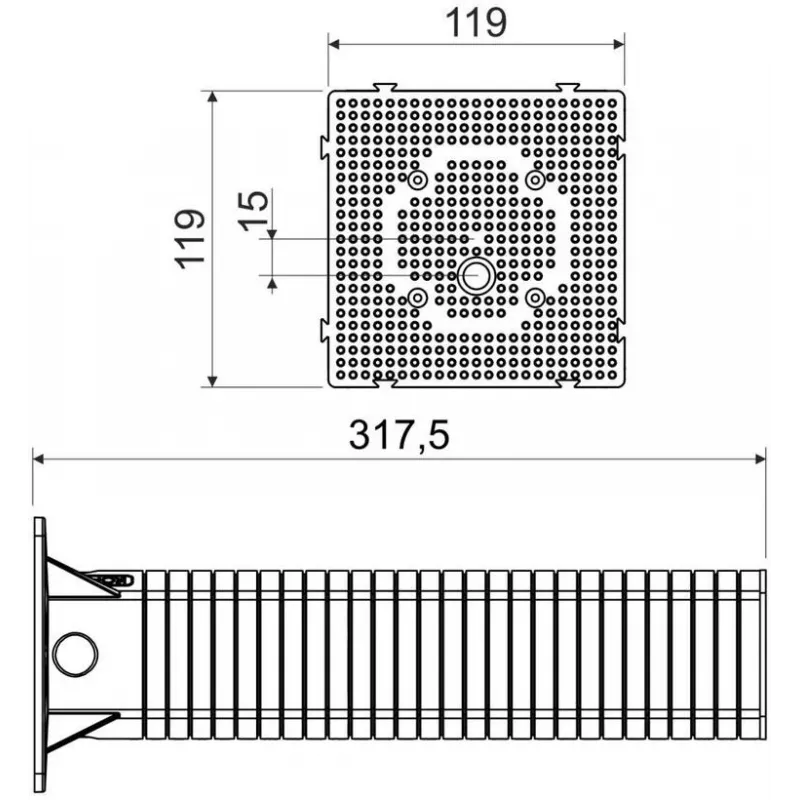 KOPOS MDZ-300_KB Montážna doska pre zatepľovacie systémy 300x300 mm sivá