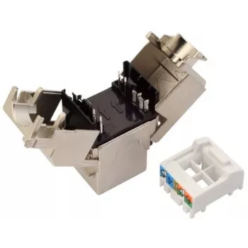 Solarix Cat.6A STP RJ45 Keystone Jack bez nástrojov čierny SXKJ-10G-STP-BK-SA