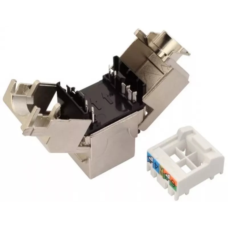 Solarix Cat.6A STP RJ45 Keystone Jack bez nástrojov čierny SXKJ-10G-STP-BK-SA