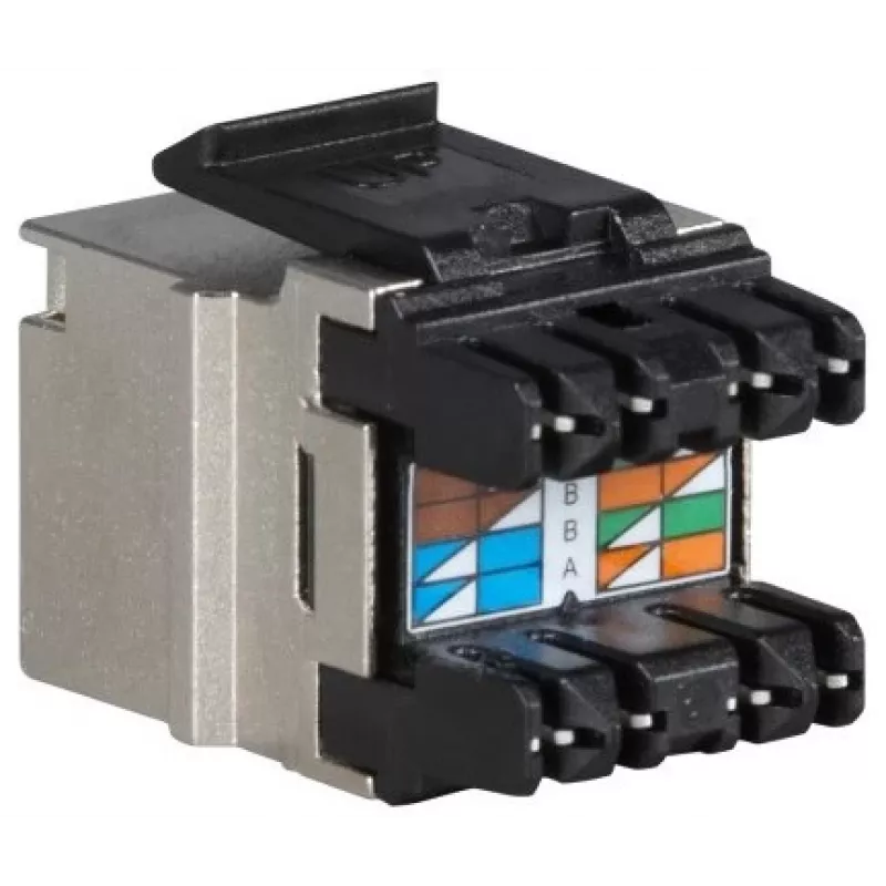 SOLARIX Cat.6 STP FTP RJ45 Keystone modul bez nástrojov strieborný