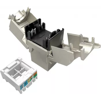 Solarix Cat.6A STP RJ45 Keystone Jack bez nástrojov SXKJ-10G-STP-RAL-SA