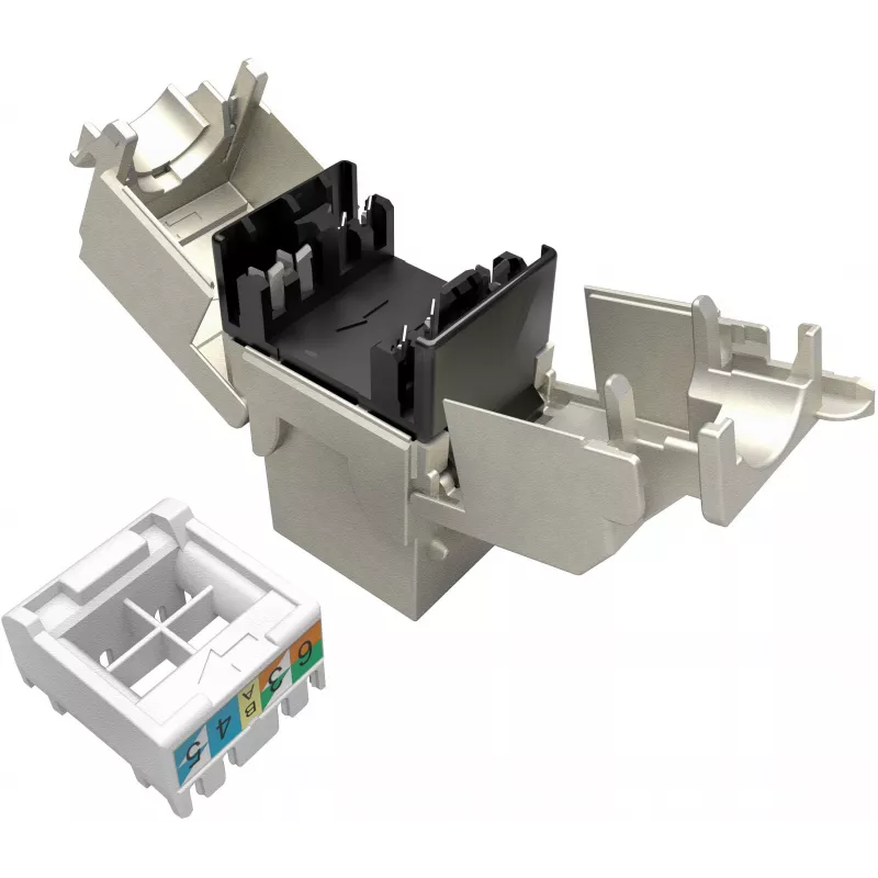 Solarix Cat.6A STP RJ45 Keystone Jack bez nástrojov SXKJ-10G-STP-RAL-SA