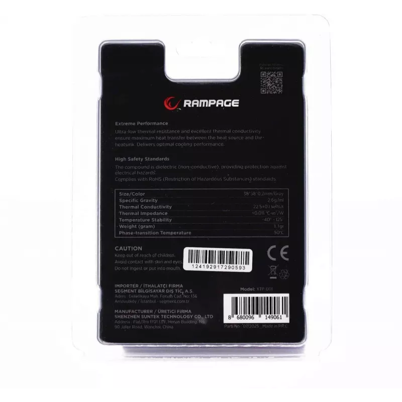 Rampage Termopad XTP-001 Teplovodivá podložka 38×38×0,2 mm PTM