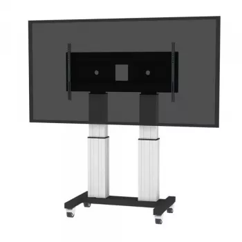 NEOMOUNTS NEWSTAR motorizovaný mobilný podlahový stojan pre 70-120 palcové monitory, VESA 300x200 až 1200x600, strieborný