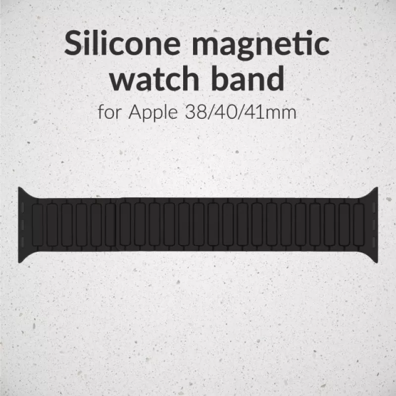 Mobilize silikónový remienok na hodinky - magnetický - pre Apple 38/40/41mm - čierny