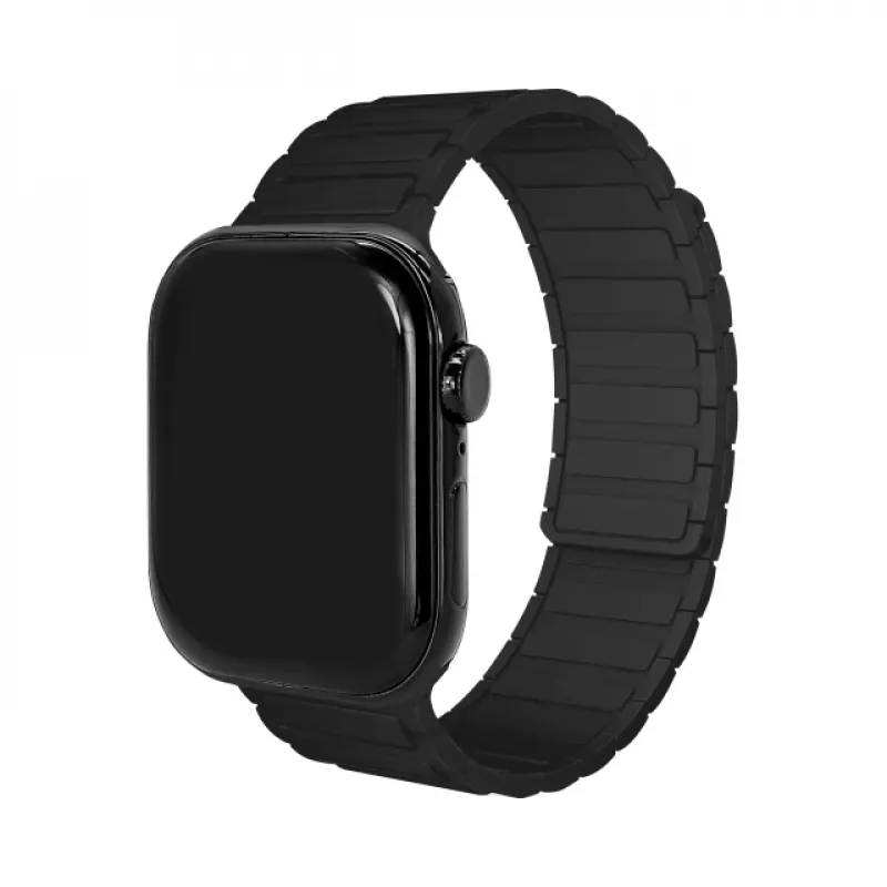 Mobilize silikónový remienok - magnetický - pre Apple 42/44/45/49mm - čierny