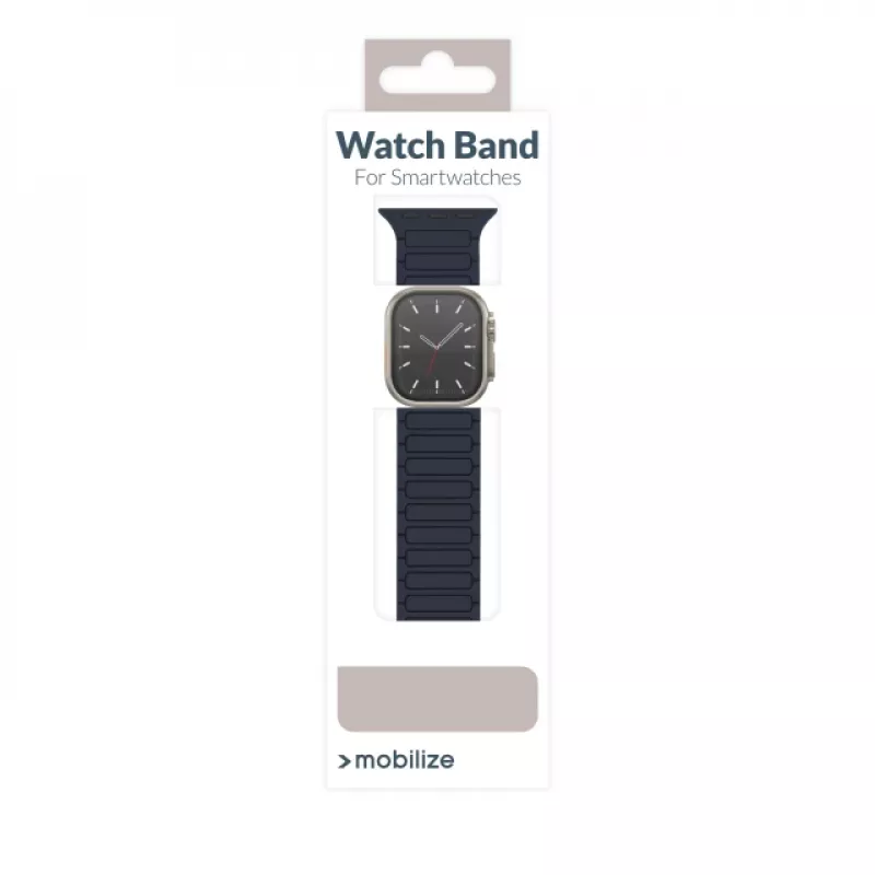 Mobilize silikónový remienok na hodinky - magnetický - pre Apple 42/44/45/49mm - modrý