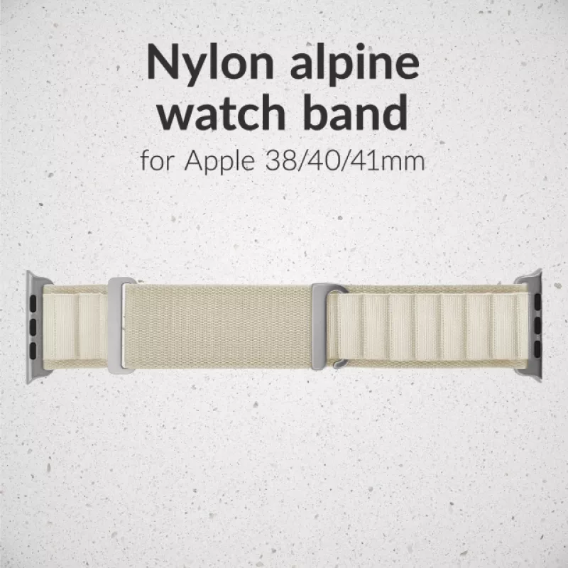 Mobilize nylonový remienok na hodinky - Alpine - titánový konektor - pre Apple 38/40/41mm - Starlight