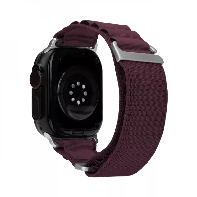 Mobilize nylonový remienok na hodinky - Alpine - titánový konektor - pre Apple 38/40/41mm - Bordeaux